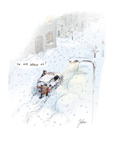 ° taxi °: Weekly drawings about the city of Brussels for the newspaper "Le Vlan-Bruxelles" (2012)